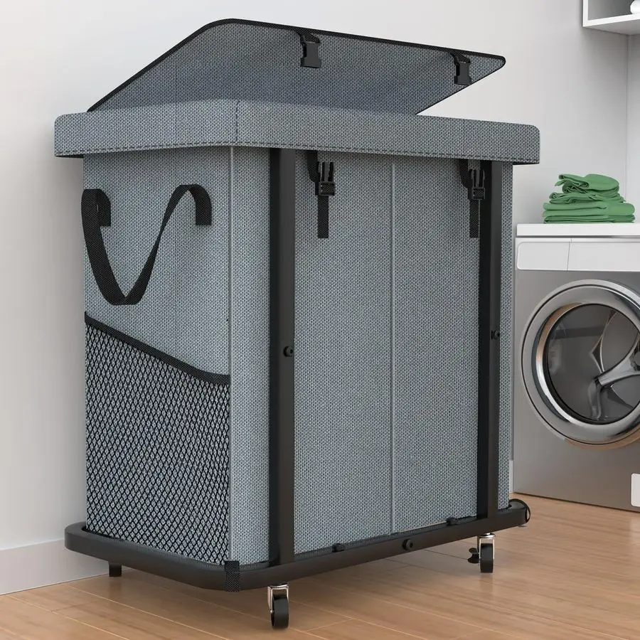 Gal190L High Grade Large Laundry Basket with Wheels, Rolling Laundry Hamper, Laundry Cart with Metal Frame and Removable Bag Des
Gal190L High Grade Large Laundry Basket with Wheels, Rolling Laundry Hamper, Laundry Cart with Metal Frame and Removable Bag Des