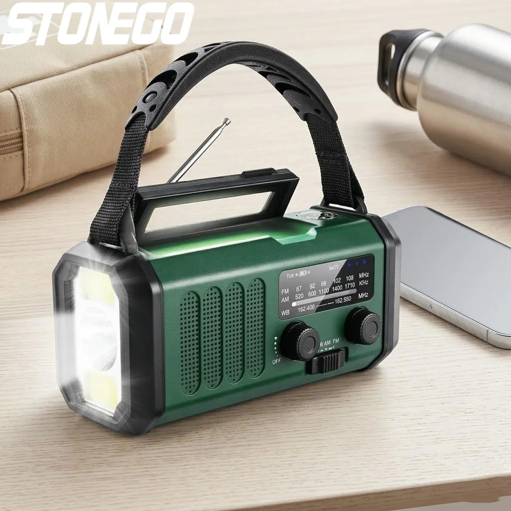 Portable AM FM Weather Radio USB C Flashlight 10000mAh Solar Crank Charger Outdoor Emergency Compass
Portable AM FM Weather Radio USB C Flashlight 10000mAh Solar Crank Charger Outdoor Emergency Compass