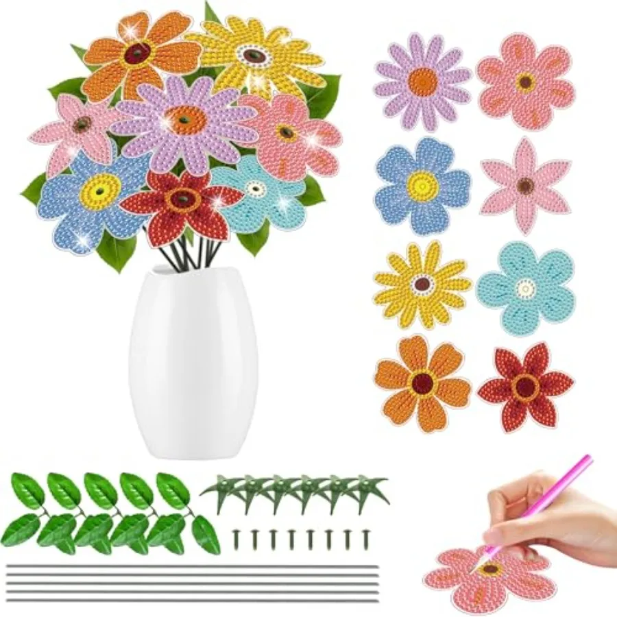 8 Pcs Flower Diamond Art Kits for Adults, Diamond Art for Table Decor, Diamond Painting Art Crafts for Beginners
8 Pcs Flower Diamond Art Kits for Adults, Diamond Art for Table Decor, Diamond Painting Art Crafts for Beginners