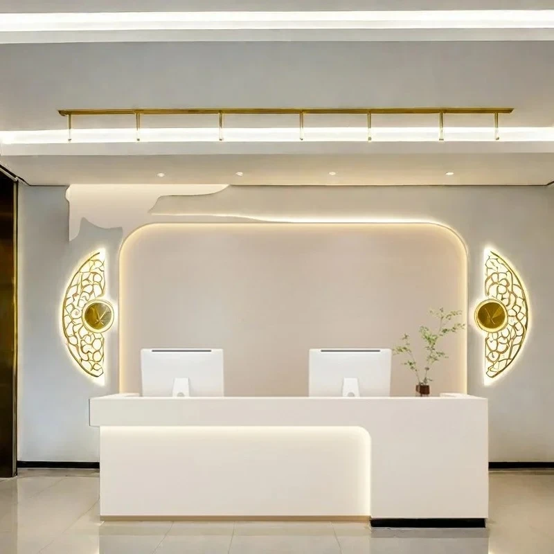 Desk Table Desk Modern Furniture Reseption Aesthetic Salon Reception Counter Professional Bureau Meuble Luxury Elegant
Desk Table Desk Modern Furniture Reseption Aesthetic Salon Reception Counter Professional Bureau Meuble Luxury Elegant