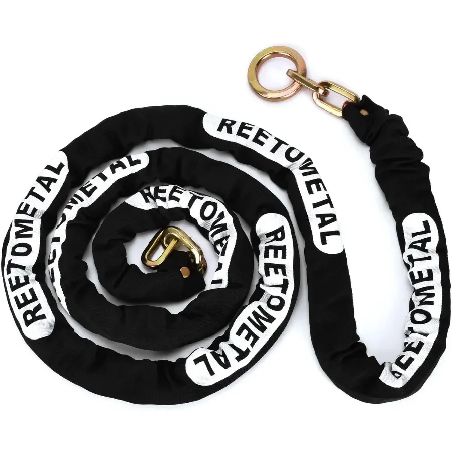 Сверхмощная защитная цепь, длинная, 10 футов x 3, 8 дюймов, толстая, устойчивая к порезам, закаленная сталь, противоугонная цепь с замком, идеально подходит для крепления 
Сверхмощная защитная цепь, длинная, 10 футов x 3, 8 дюймов, толстая, устойчивая к порезам, закаленная сталь, противоугонная цепь с замком, идеально подходит для крепления