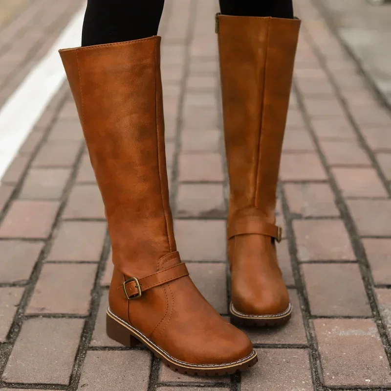 Women Knee High Boots Fashion Low Heels Square Platform Long Boots Brown Black Leather Zip Winter Women Warm Shoes Booties
Women Knee High Boots Fashion Low Heels Square Platform Long Boots Brown Black Leather Zip Winter Women Warm Shoes Booties