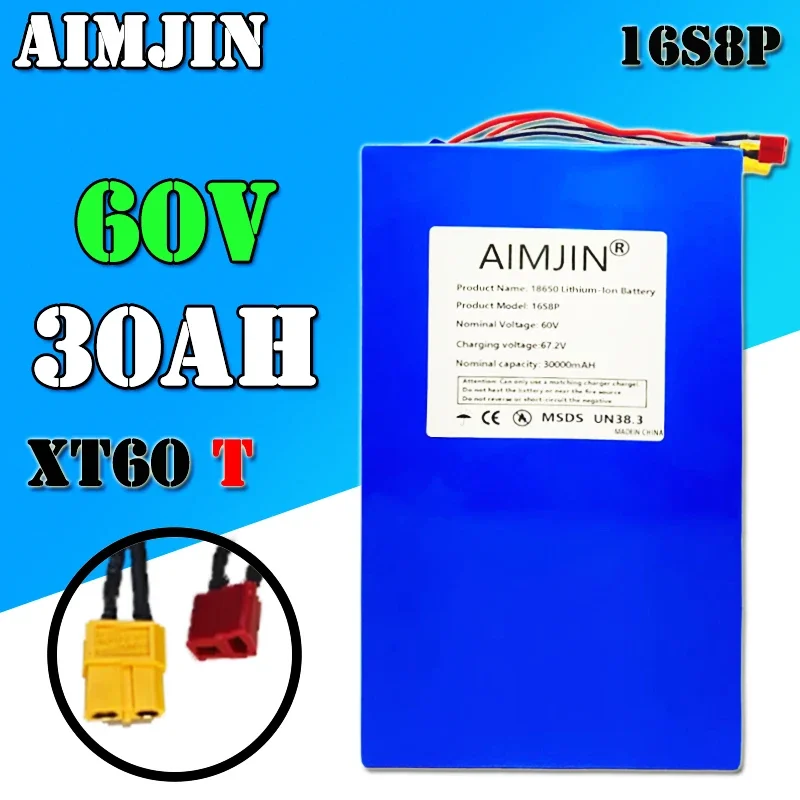 New 60V 30Ah 21700 16S8P lithium battery pack 0-3000W high-power built-in BMS scooter motorcycle charging battery pack
New 60V 30Ah 21700 16S8P lithium battery pack 0-3000W high-power built-in BMS scooter motorcycle charging battery pack