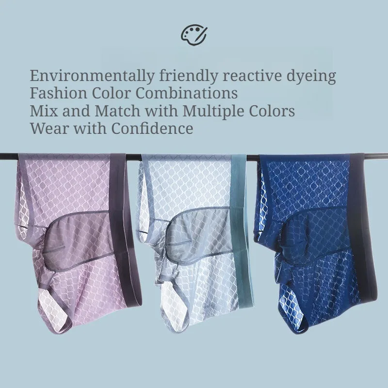 3PCS Ice Silk Men's Underwear Mesh Jacquard Hollow Summer Quick-drying Breathable Boxers Seamless and Ultra-thin
3PCS Ice Silk Men's Underwear Mesh Jacquard Hollow Summer Quick-drying Breathable Boxers Seamless and Ultra-thin