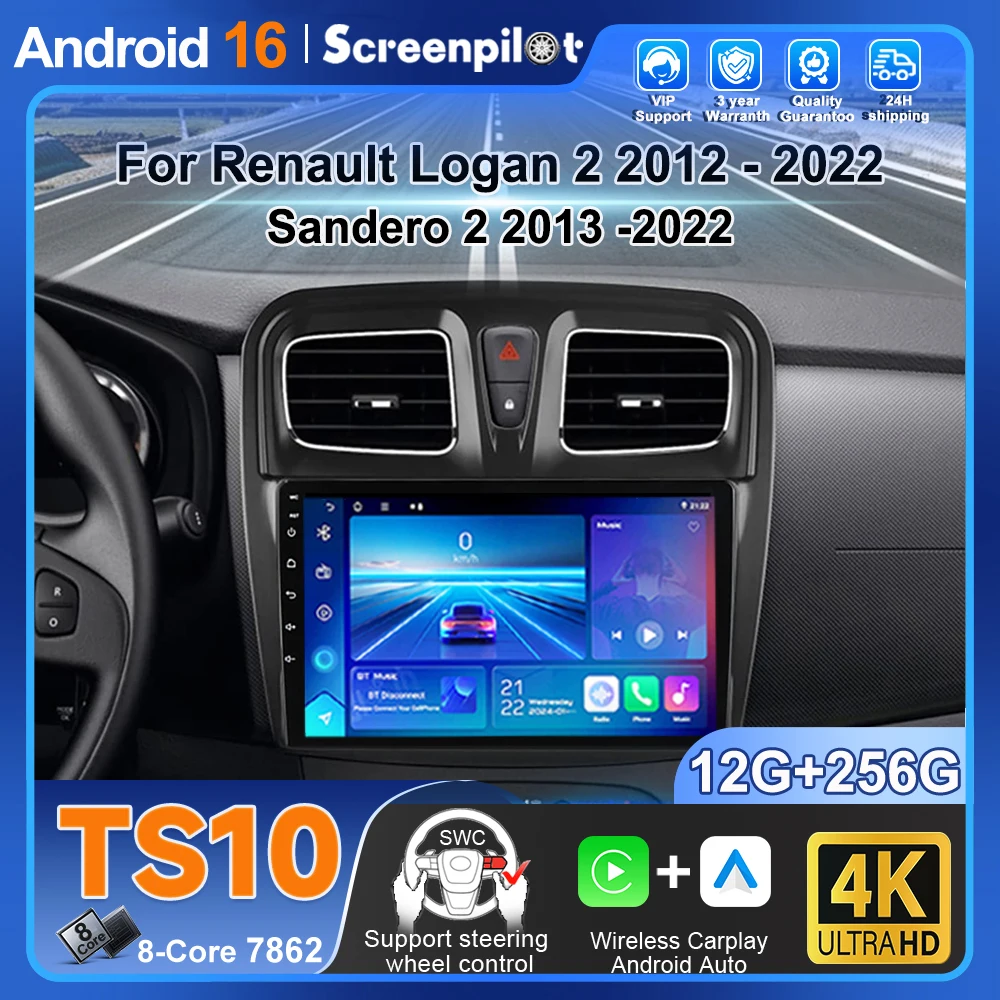 For Renault Logan 2 2012 - 2022 Sandero 2 2013 -2022 Android 16 Auto Radio Stereo Multimidia Player Gps Navigation Carplay Dvr
For Renault Logan 2 2012 - 2022 Sandero 2 2013 -2022 Android 16 Auto Radio Stereo Multimidia Player Gps Navigation Carplay Dvr