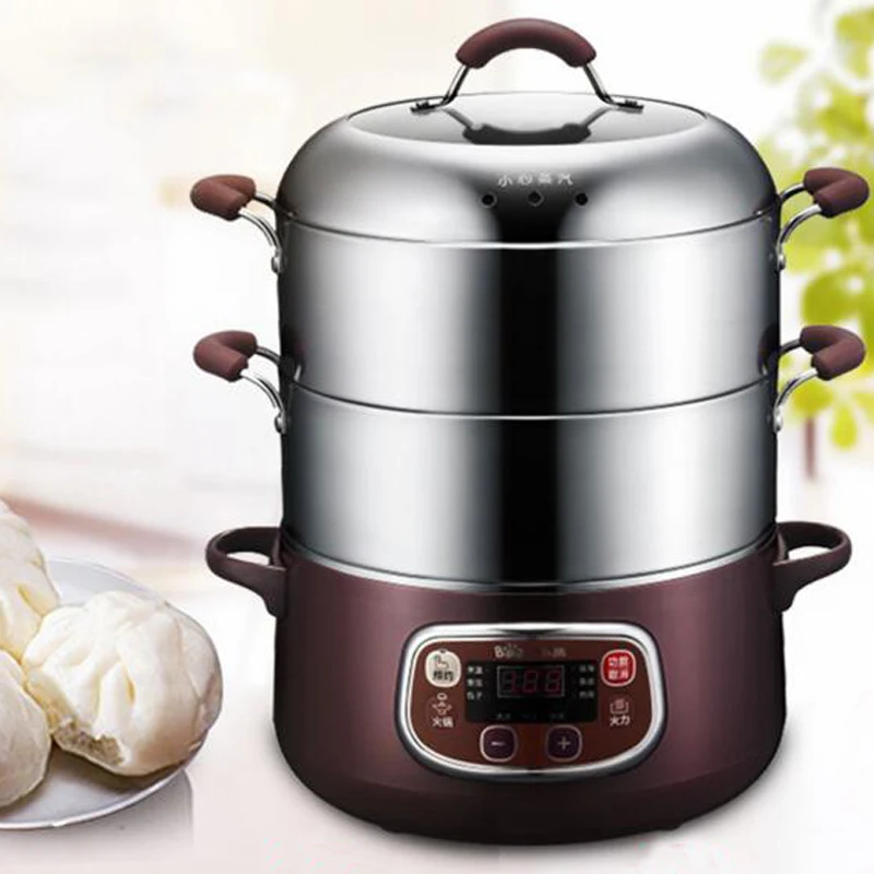 3 Layers Electric Food Steamer Stainless Steel Saucepan Time Scheduling Multi-function Chafing Dish
3 Layers Electric Food Steamer Stainless Steel Saucepan Time Scheduling Multi-function Chafing Dish