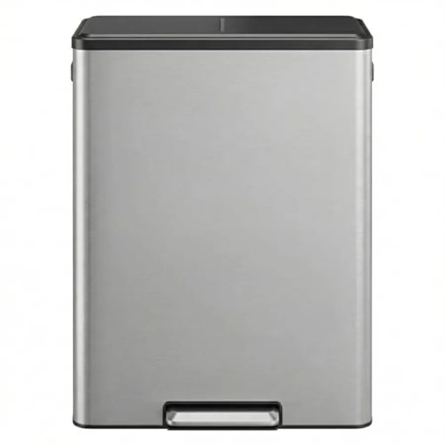 60L/16 Gallon Dual Compartment Step Trash Can with Silent-Close Lid Stainless Steel Recycling Bin for Kitchen Office Living Roo
60L/16 Gallon Dual Compartment Step Trash Can with Silent-Close Lid Stainless Steel Recycling Bin for Kitchen Office Living Roo