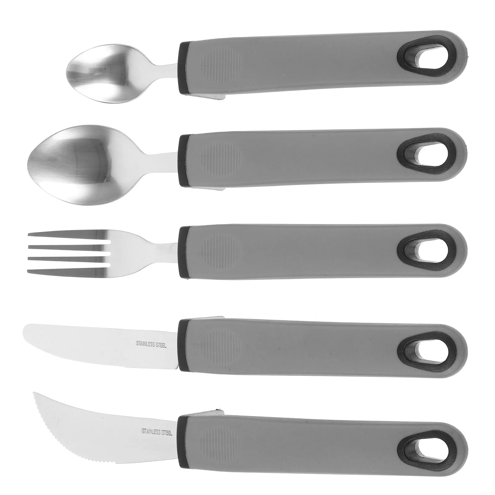 5Pcs Anti-Shake Utensils Set Stainless Steel Tpr Handle Weighted Adaptive Cutlery for Elderly Kitchen Silverware Flatware Dining
5Pcs Anti-Shake Utensils Set Stainless Steel Tpr Handle Weighted Adaptive Cutlery for Elderly Kitchen Silverware Flatware Dining