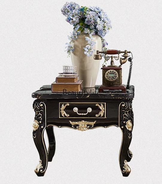 European-Style Oak Carved Marble Small Square Table Luxury High-End Eight-Immortal Table Living Room Sofa Side Table
European-Style Oak Carved Marble Small Square Table Luxury High-End Eight-Immortal Table Living Room Sofa Side Table