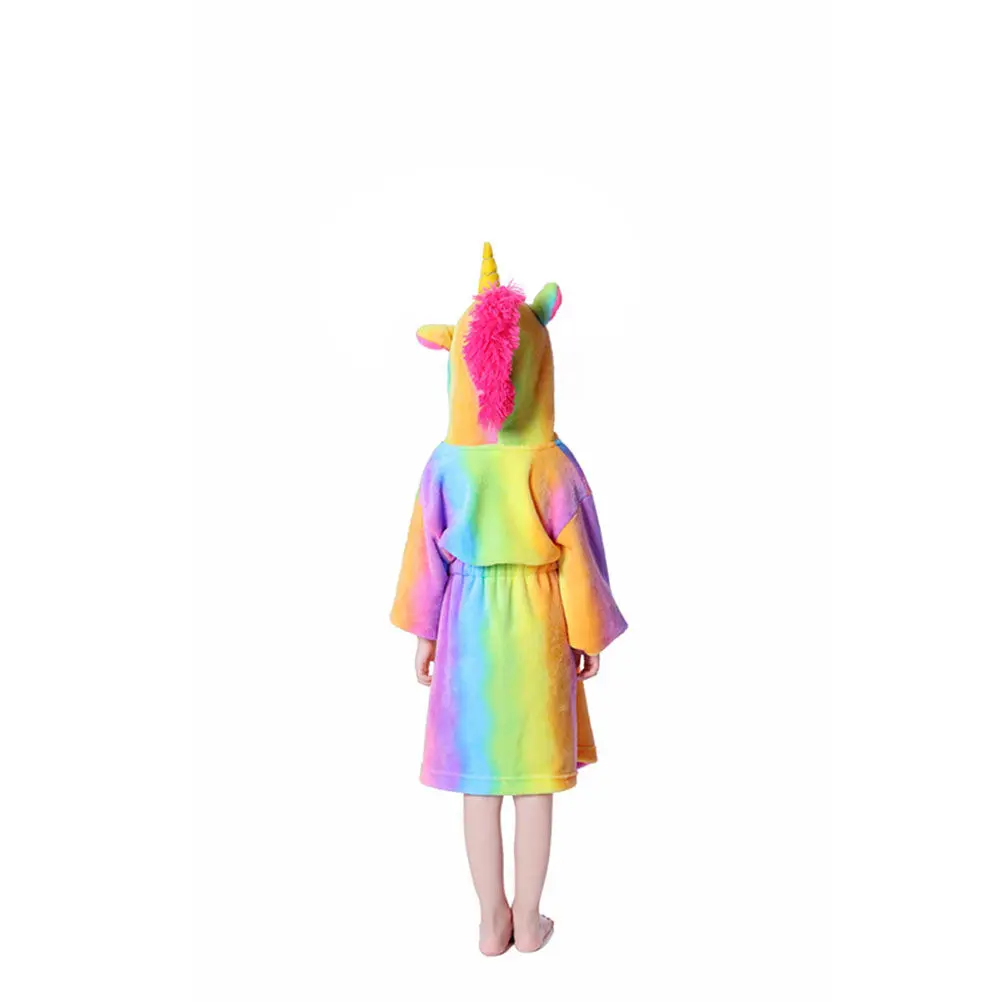 Rainbow Unicorn Flannel Bathrobe Hooded Kids Nightgown Size 160-170Cm Soft Coral Fleece Home Pajamas Cartoon Animal Pattern
Rainbow Unicorn Flannel Bathrobe Hooded Kids Nightgown Size 160-170Cm Soft Coral Fleece Home Pajamas Cartoon Animal Pattern