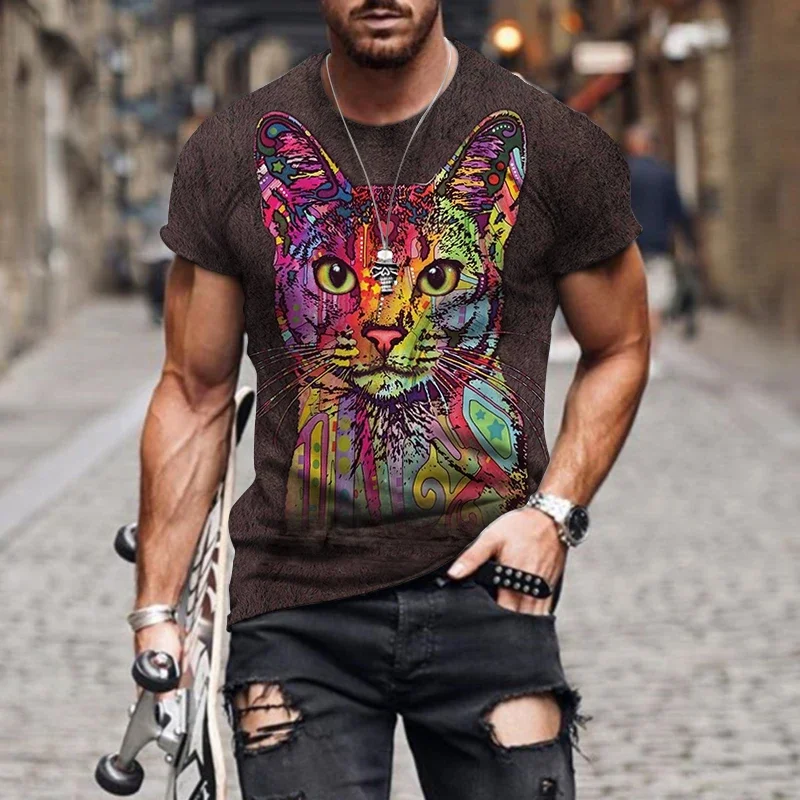 Brief Strokes Cat Pattern Men's T-shirt Childish Fun Men Women Short Sleeved Casual Loose Top Summer Round Neck Sportswear
Brief Strokes Cat Pattern Men's T-shirt Childish Fun Men Women Short Sleeved Casual Loose Top Summer Round Neck Sportswear