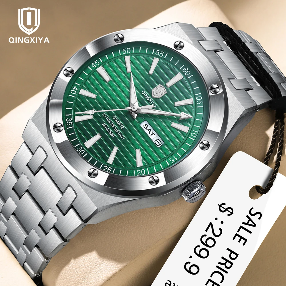QINGXIYA Luxury Quartz Man Wristwatch Sport Men Watches Waterproof Luminous Date Week Stainless Steel Men's Watch Male Reloj+Box
QINGXIYA Luxury Quartz Man Wristwatch Sport Men Watches Waterproof Luminous Date Week Stainless Steel Men's Watch Male Reloj+Box