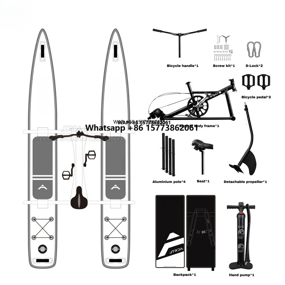JTRDA Cheap Customized logo Water Bike Boat Inflatable Water Bicycle Aqua Bike Floating Water Bikes With Paddle Board
JTRDA Cheap Customized logo Water Bike Boat Inflatable Water Bicycle Aqua Bike Floating Water Bikes With Paddle Board