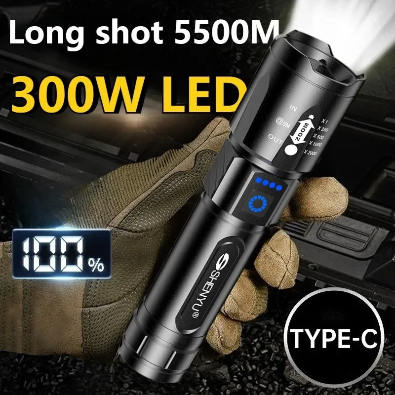 Super Bright LED Flashlights Portable Torch Type-C Flash Charging Tactical Zoom Light Outdoor Lighting Self Defense Security
Super Bright LED Flashlights Portable Torch Type-C Flash Charging Tactical Zoom Light Outdoor Lighting Self Defense Security