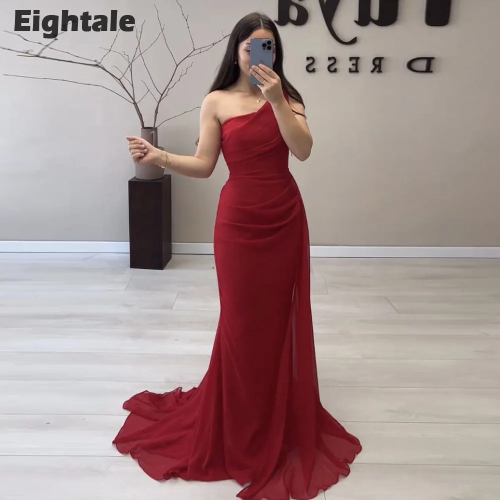 Eightale Red Evening Dresses One Shoulder Pleats Chiffon Mermaid Formal Wedding Prom Party Gown Vestidos De Gala Mujer
Eightale Red Evening Dresses One Shoulder Pleats Chiffon Mermaid Formal Wedding Prom Party Gown Vestidos De Gala Mujer