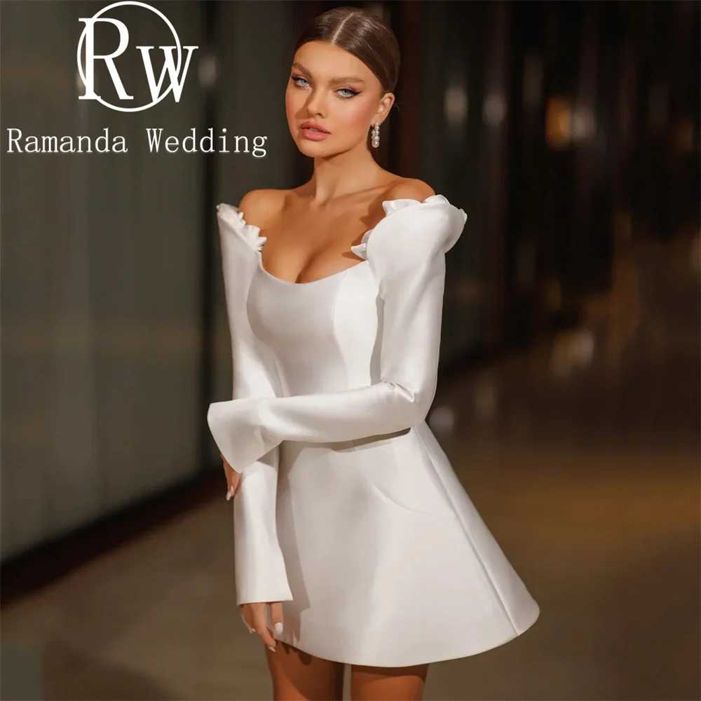 Ramanda Modern Short Wedding Dress 2025 Long Sleeve Off The Shoulder Flowers Lace-up Vestidos De Novia Bridal Gown Customzied
Ramanda Modern Short Wedding Dress 2025 Long Sleeve Off The Shoulder Flowers Lace-up Vestidos De Novia Bridal Gown Customzied