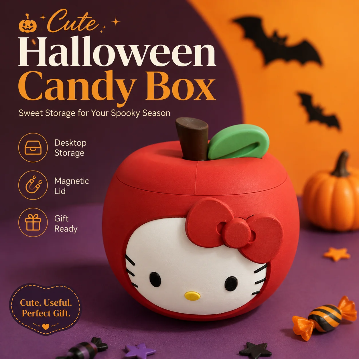 Sanrio Hello Kitty Red Apple Magnetic Storage Box Halloween Christmas Candy Storage Box Cute Desktop Storage Box Festival Gift
Sanrio Hello Kitty Red Apple Magnetic Storage Box Halloween Christmas Candy Storage Box Cute Desktop Storage Box Festival Gift