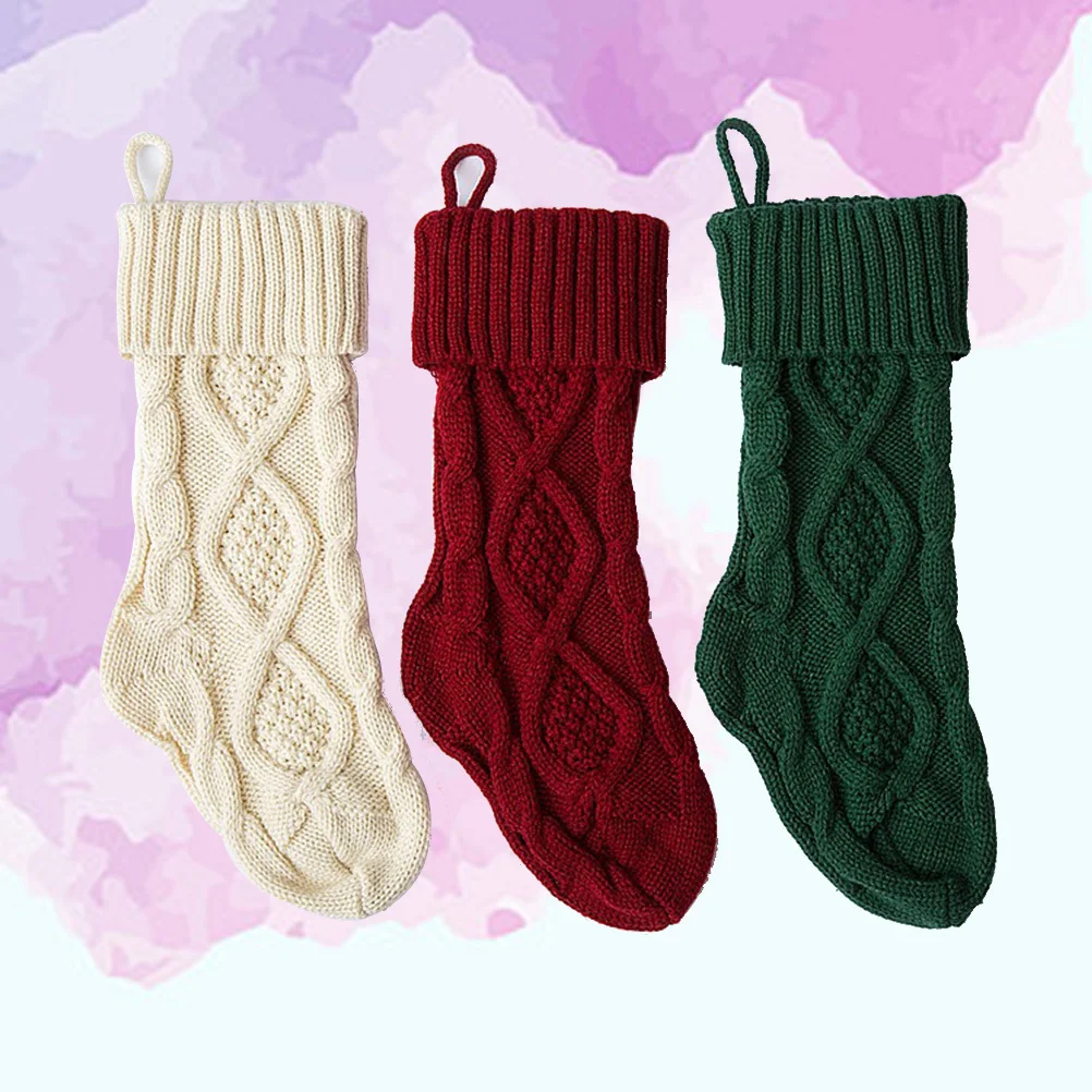 3Pcs Knitted Christmas Stockings Rustic Thick Handmade Decorative Candy Gift Bags Hanging Ornaments Fireplace Christmas Tree
3Pcs Knitted Christmas Stockings Rustic Thick Handmade Decorative Candy Gift Bags Hanging Ornaments Fireplace Christmas Tree