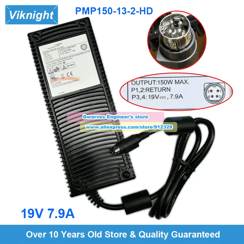 PMP150-13-2-HD 19V 7.9A AC Adapter 150W Charger For Protek 4-PIN Power Supply
PMP150-13-2-HD 19V 7.9A AC Adapter 150W Charger For Protek 4-PIN Power Supply