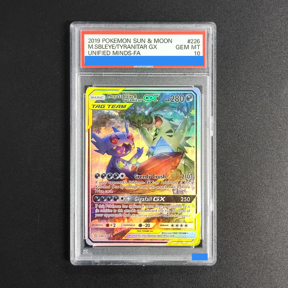 2019 POKEMON SUN MOON M.SBLEYE/TYRANITAR GX UNIFIED MINDS-FA 226 GEM MT 10 Collection DIY Rating Card High Quality Replica Cards
2019 POKEMON SUN MOON M.SBLEYE/TYRANITAR GX UNIFIED MINDS-FA 226 GEM MT 10 Collection DIY Rating Card High Quality Replica Cards