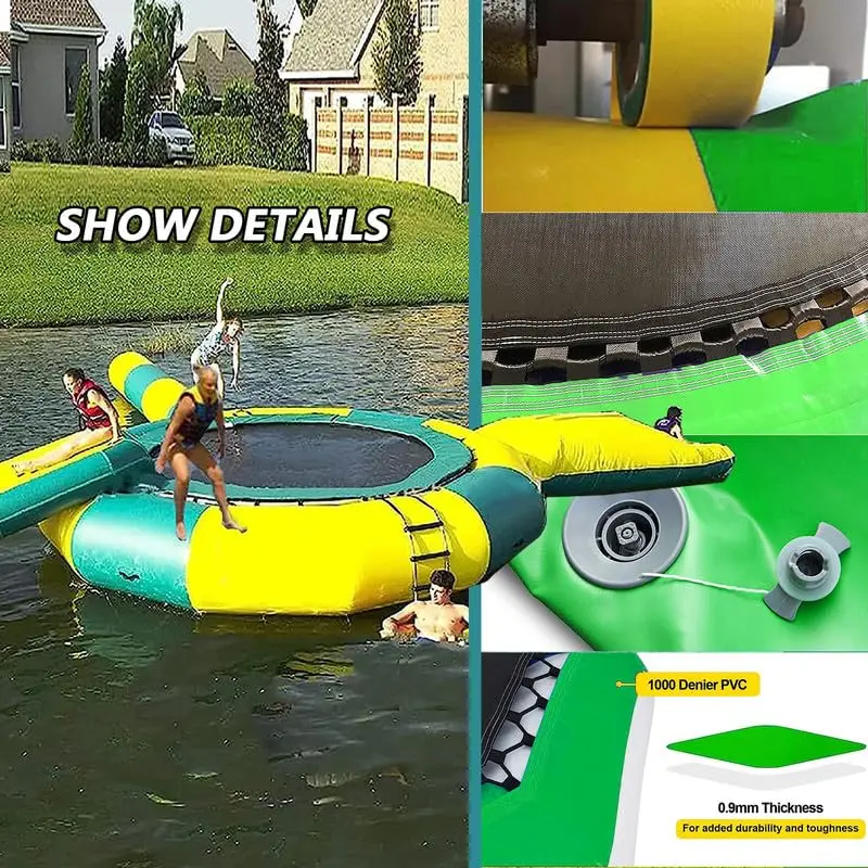 Надувной батут для улицы для озера 4/5 м, большой размер с прыгающей платформой с скользящей трубкой
Надувной батут для улицы для озера 4/5 м, большой размер с прыгающей платформой с скользящей трубкой