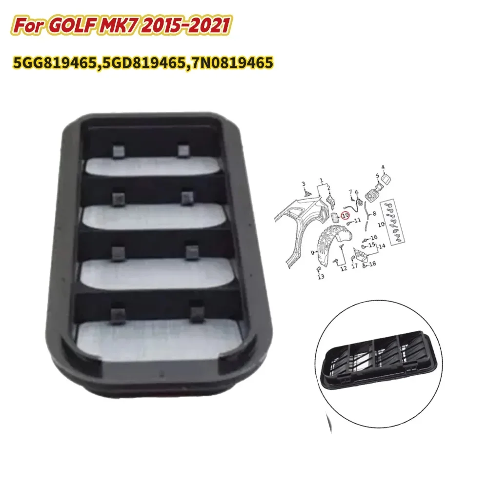 For GOLF MK7 2015-2021 Duct Assy Quarter Vent Side Grille 5GG819465 5GD819465 7N0819465 Rear Quarter Panel Ventilation Grille
For GOLF MK7 2015-2021 Duct Assy Quarter Vent Side Grille 5GG819465 5GD819465 7N0819465 Rear Quarter Panel Ventilation Grille