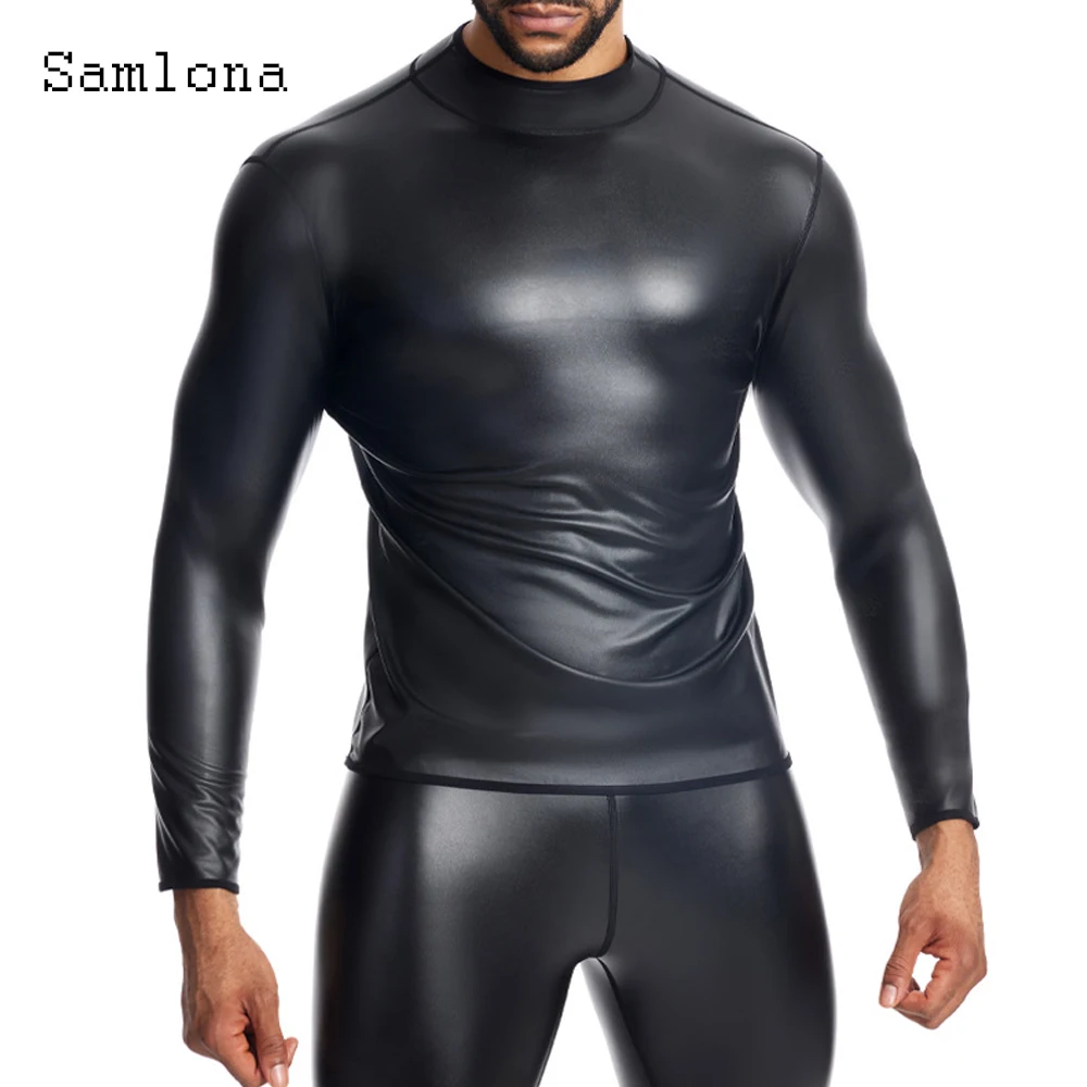 Samlona 2025 European Style Cool Luxury Jackets Black Soft Faux Leather Tops Outerwear Men Fashion Synthetic Pu Pullovers New
Samlona 2025 European Style Cool Luxury Jackets Black Soft Faux Leather Tops Outerwear Men Fashion Synthetic Pu Pullovers New