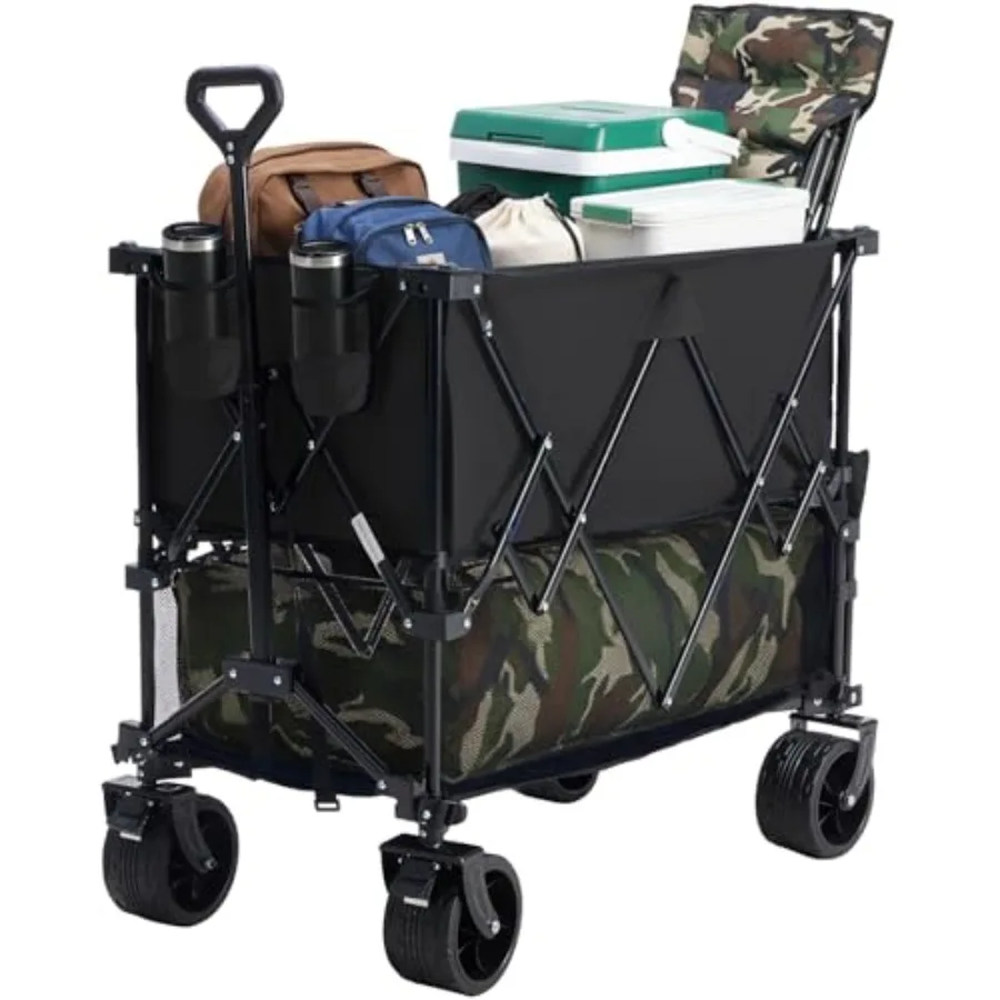 Large Capacity Folding Double Decker Wagon with Brakes 440 lbs Wagons Carts Foldable Wagon Cart with Flexible Handle All-Terrai
Large Capacity Folding Double Decker Wagon with Brakes 440 lbs Wagons Carts Foldable Wagon Cart with Flexible Handle All-Terrai