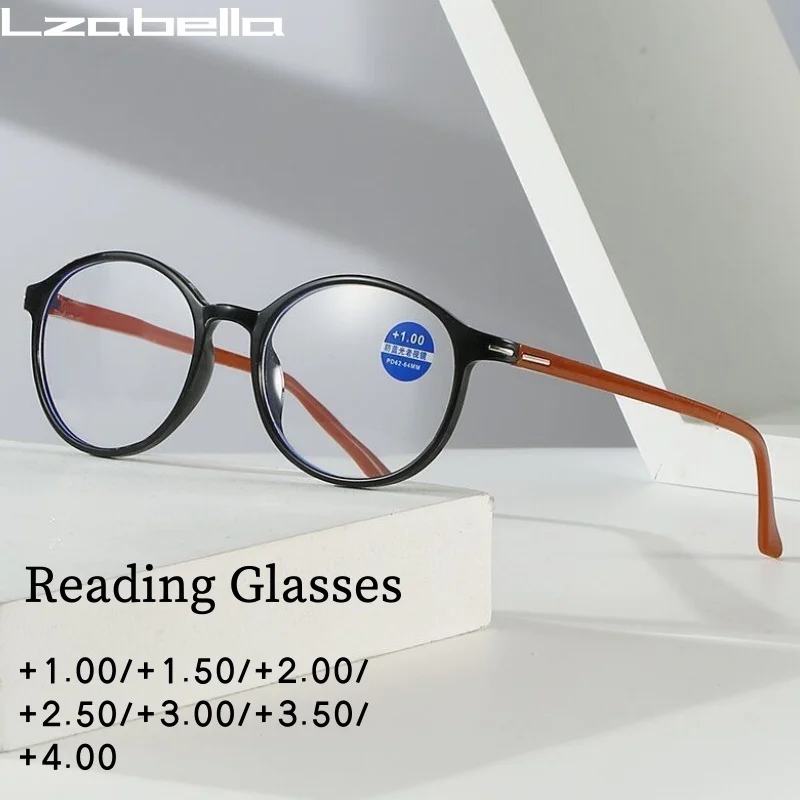 Lzabella Ultra-light Comfortable Anti-blue light Reading Glasses Round Men Women +1.00~+4.00 Blue Light Blocking Glasses 66332
Lzabella Ultra-light Comfortable Anti-blue light Reading Glasses Round Men Women +1.00~+4.00 Blue Light Blocking Glasses 66332