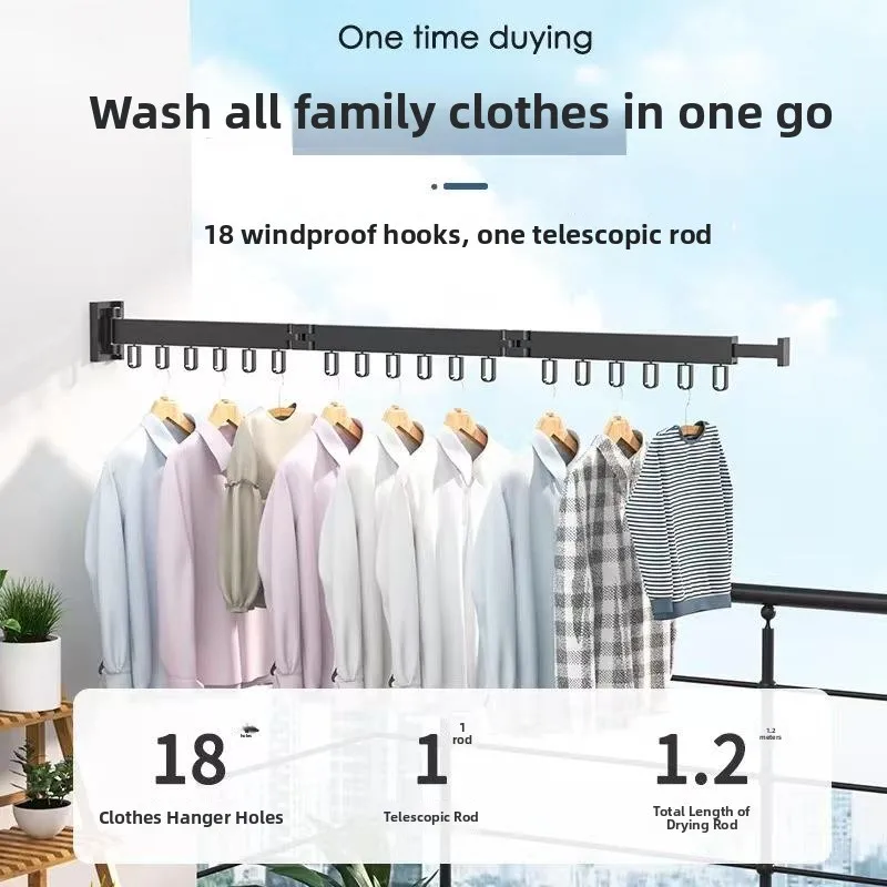 Wall-Mounted Balcony Clothes Drying Rack Simple Extendable Indoor Outdoor Space Aluminum Material Compact Windowledge Clothes...
Wall-Mounted Balcony Clothes Drying Rack Simple Extendable Indoor Outdoor Space Aluminum Material Compact Windowledge Clothes...