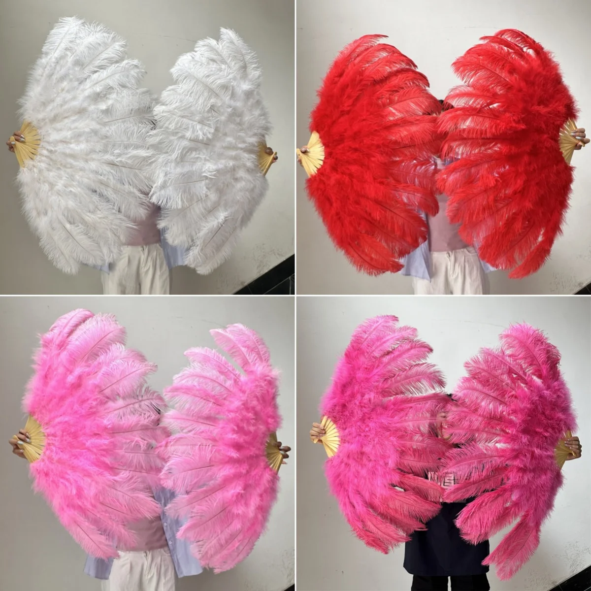 100CM White Ostrich Feather Fan Soft Fluffy Handmade Hand-held Carnival Party Stage Performance Red Small Ostrich Feathers Fans
100CM White Ostrich Feather Fan Soft Fluffy Handmade Hand-held Carnival Party Stage Performance Red Small Ostrich Feathers Fans