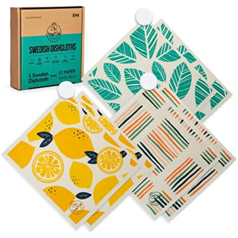 Swedish Dishcloths for Kitchen Dishcloths -, Reusable Paper Towels with Clips, Super Absorbent Washable Non-Scratch Swedish Dis
Swedish Dishcloths for Kitchen Dishcloths -, Reusable Paper Towels with Clips, Super Absorbent Washable Non-Scratch Swedish Dis