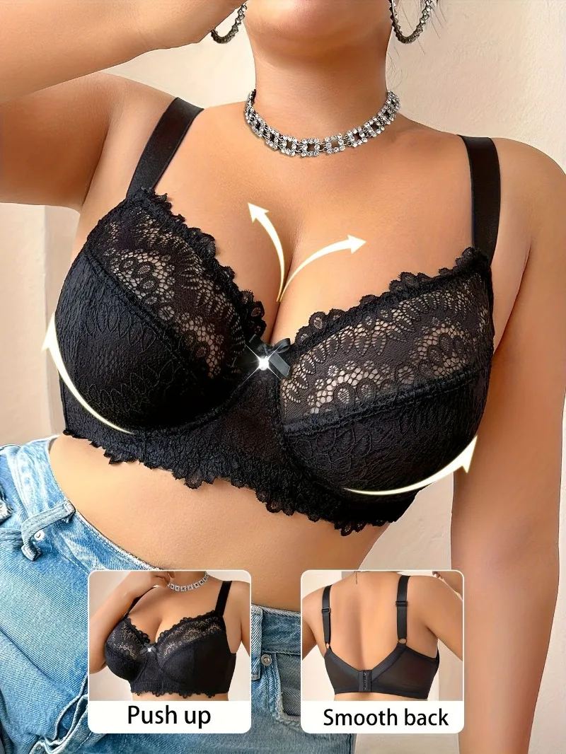 Push Up Plunge Bra 110F for Big Bust Women, Plus Size Lace Embroidery Bra with Side Support, Minimize Bulges & Lift Shape
Push Up Plunge Bra 110F for Big Bust Women, Plus Size Lace Embroidery Bra with Side Support, Minimize Bulges & Lift Shape