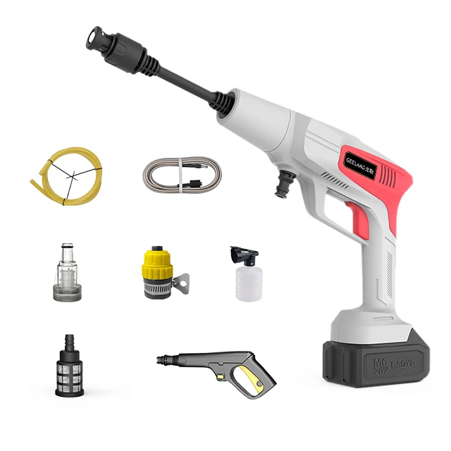 21V Handheld High Pressure Portable Washer Lithium Battery Cordless Battery Powered Pressure Washer With Rechargeable Battery
21V Handheld High Pressure Portable Washer Lithium Battery Cordless Battery Powered Pressure Washer With Rechargeable Battery