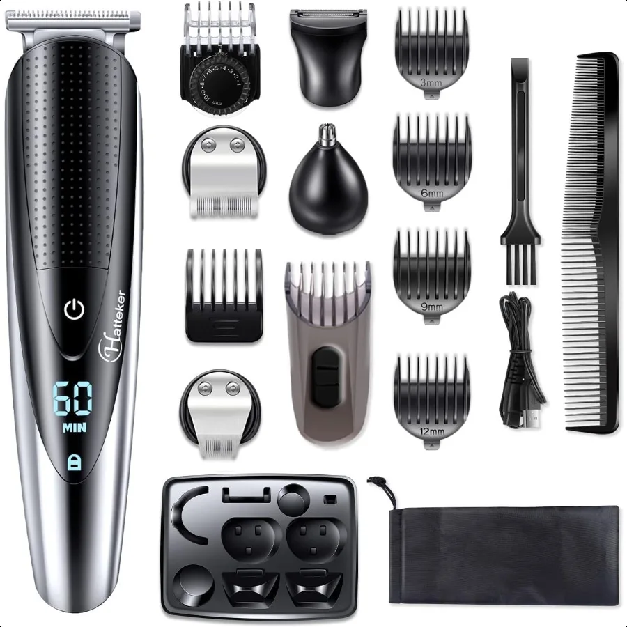 Mens Beard Trimmer Grooming kit Hair Trimmer Mustache Trimmer Body Groomer for Nose Ear Facial Hair Cordl Waterproof 5 in 1
Mens Beard Trimmer Grooming kit Hair Trimmer Mustache Trimmer Body Groomer for Nose Ear Facial Hair Cordl Waterproof 5 in 1