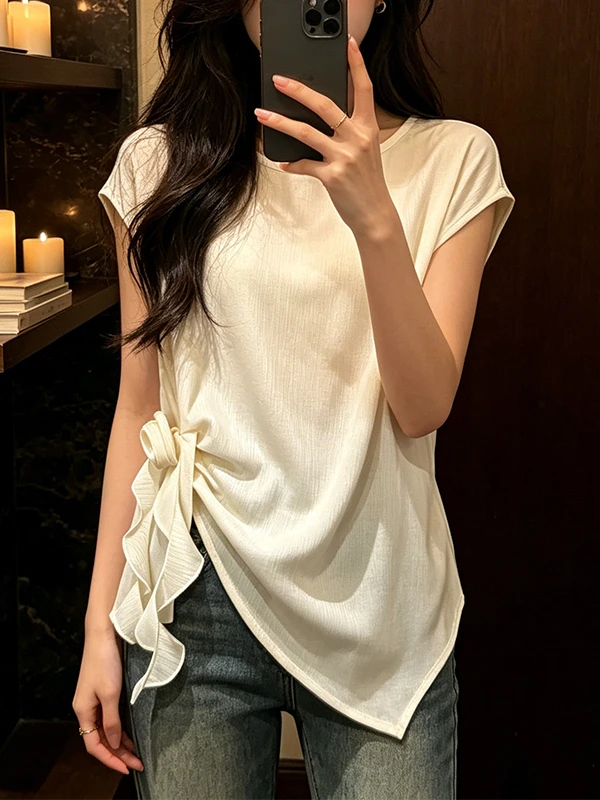 plus Size Luxury Ice Silk Drapey Shoulder Short Sleeve Shirt Women Summer 2026 New Style Belly Cover Slimming Trendy Top
plus Size Luxury Ice Silk Drapey Shoulder Short Sleeve Shirt Women Summer 2026 New Style Belly Cover Slimming Trendy Top