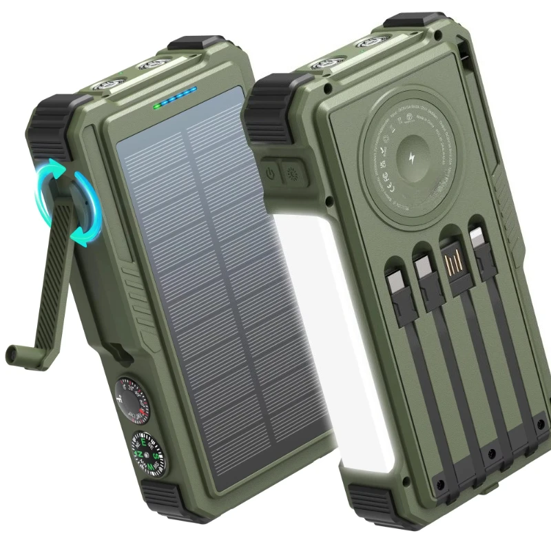 Emergency power supply, waterproof solar wireless power bank, hand-cranked generator, fast charging
Emergency power supply, waterproof solar wireless power bank, hand-cranked generator, fast charging