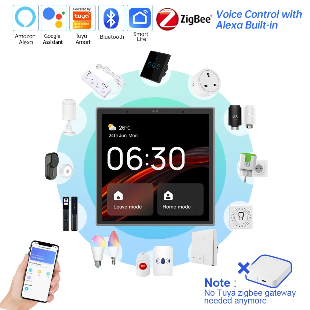 SIXWGH 4-Inch Smart Home Touch Screen WiFi Automation With Zigbee Bluetooth Wireless Internet Control Google Home Alexa Support
SIXWGH 4-Inch Smart Home Touch Screen WiFi Automation With Zigbee Bluetooth Wireless Internet Control Google Home Alexa Support