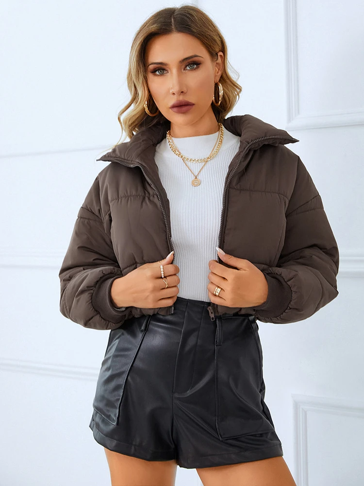 Women's Jacket 2024 Autumn Winter Korean Fashion New In Long Sleeve Casual Stand Collar Warm Cotton Short Parkas Women Coat
Women's Jacket 2024 Autumn Winter Korean Fashion New In Long Sleeve Casual Stand Collar Warm Cotton Short Parkas Women Coat
