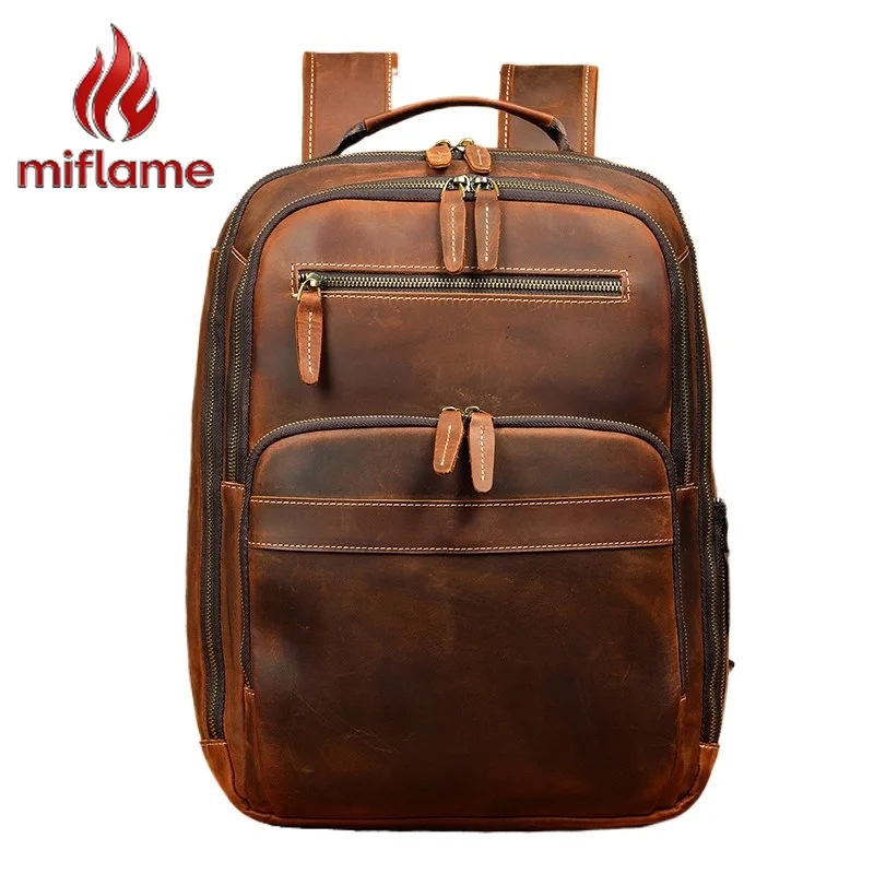 Vintage Leather Backpack Men Crazy Horse Genuine Large Capacity Travel Business Casual Retro Hiking Weekend Bag
Vintage Leather Backpack Men Crazy Horse Genuine Large Capacity Travel Business Casual Retro Hiking Weekend Bag