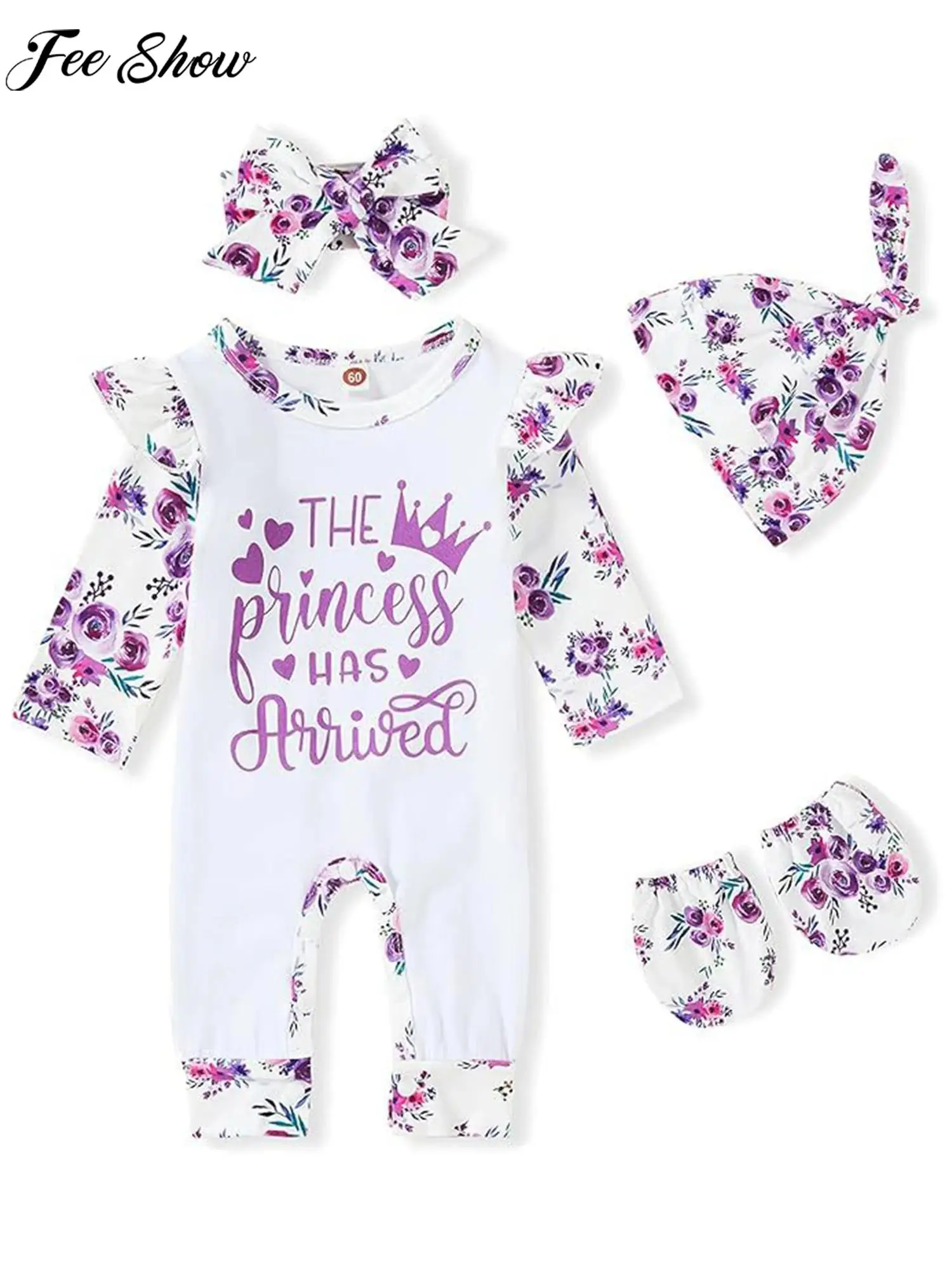 Baby Girls Cute Romper Long Sleeve Floral Letter Print Bodysuit with Hat Headband Gloves Daily Birthday Party Photography Outfit
Baby Girls Cute Romper Long Sleeve Floral Letter Print Bodysuit with Hat Headband Gloves Daily Birthday Party Photography Outfit