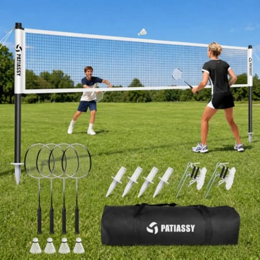 Badminton Set for Backyard, Outdoor Badminton Net with Anti-Sag Design, 4 Professional Badminton Rackets, 4 Shuttlecocks and Ca
Badminton Set for Backyard, Outdoor Badminton Net with Anti-Sag Design, 4 Professional Badminton Rackets, 4 Shuttlecocks and Ca