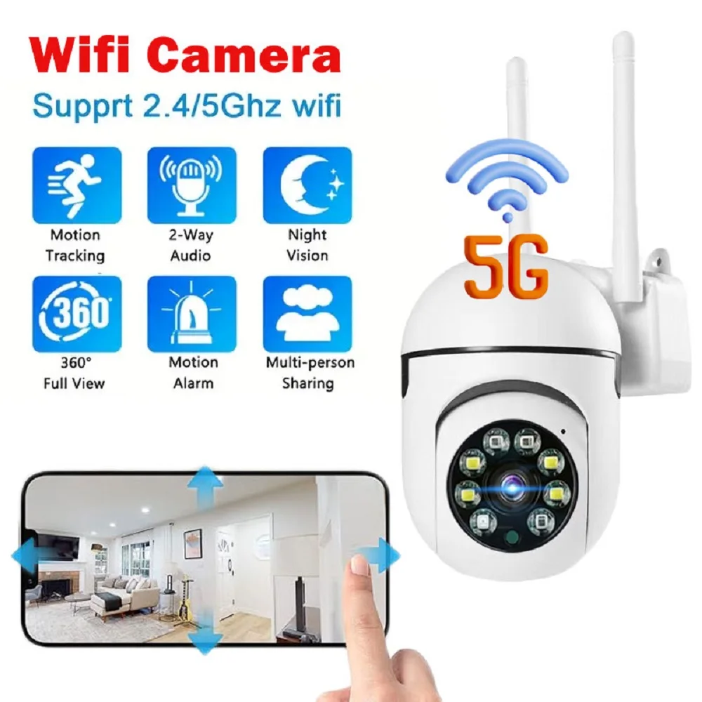 Беспроводная умная IP-камера видеонаблюдения, 1620P
Беспроводная умная IP-камера видеонаблюдения, 1620P