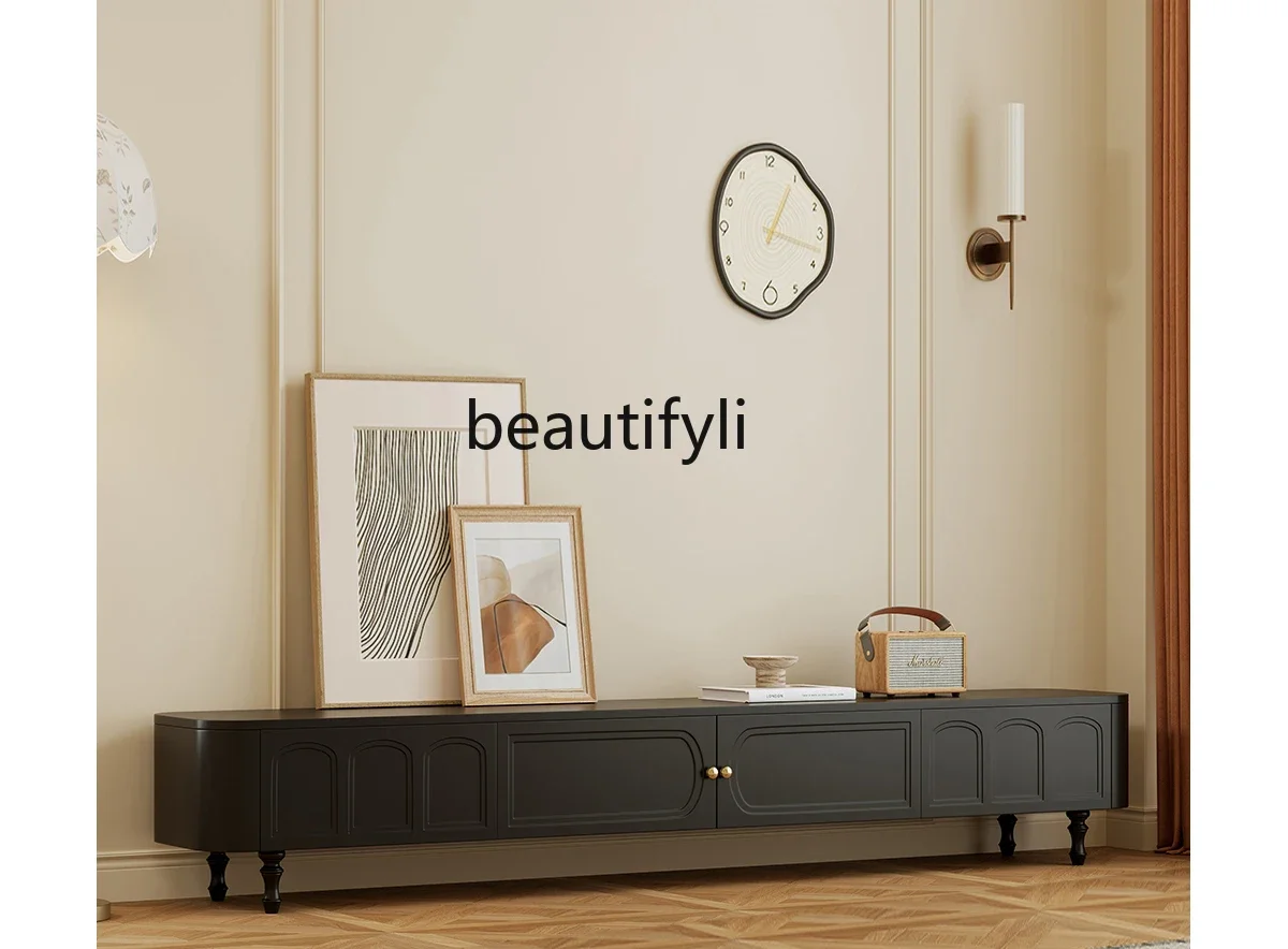 zxFrench retro TV cabinet living room home, small apartment black simple TV cabinet
zxFrench retro TV cabinet living room home, small apartment black simple TV cabinet