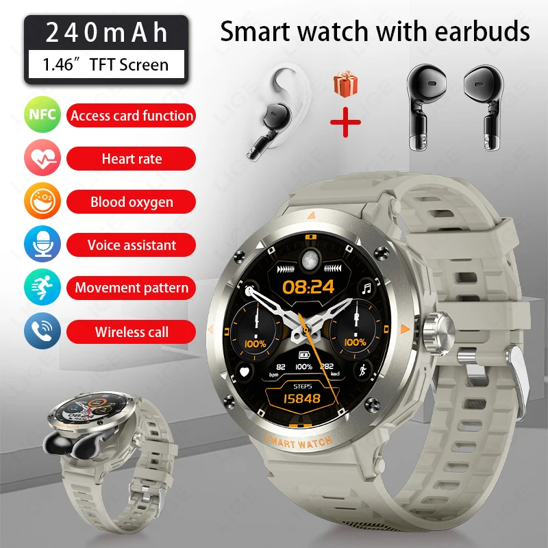 LIGE Новые 2 в 1 Bluetooth-наушники Смарт-часы для мужчин NFC Контроль доступа Беспроводной вызов Спорт Фитнес Монитор здоровья Смарт-часы для мужчин
LIGE Новые 2 в 1 Bluetooth-наушники Смарт-часы для мужчин NFC Контроль доступа Беспроводной вызов Спорт Фитнес Монитор здоровья Смарт-часы для мужчин