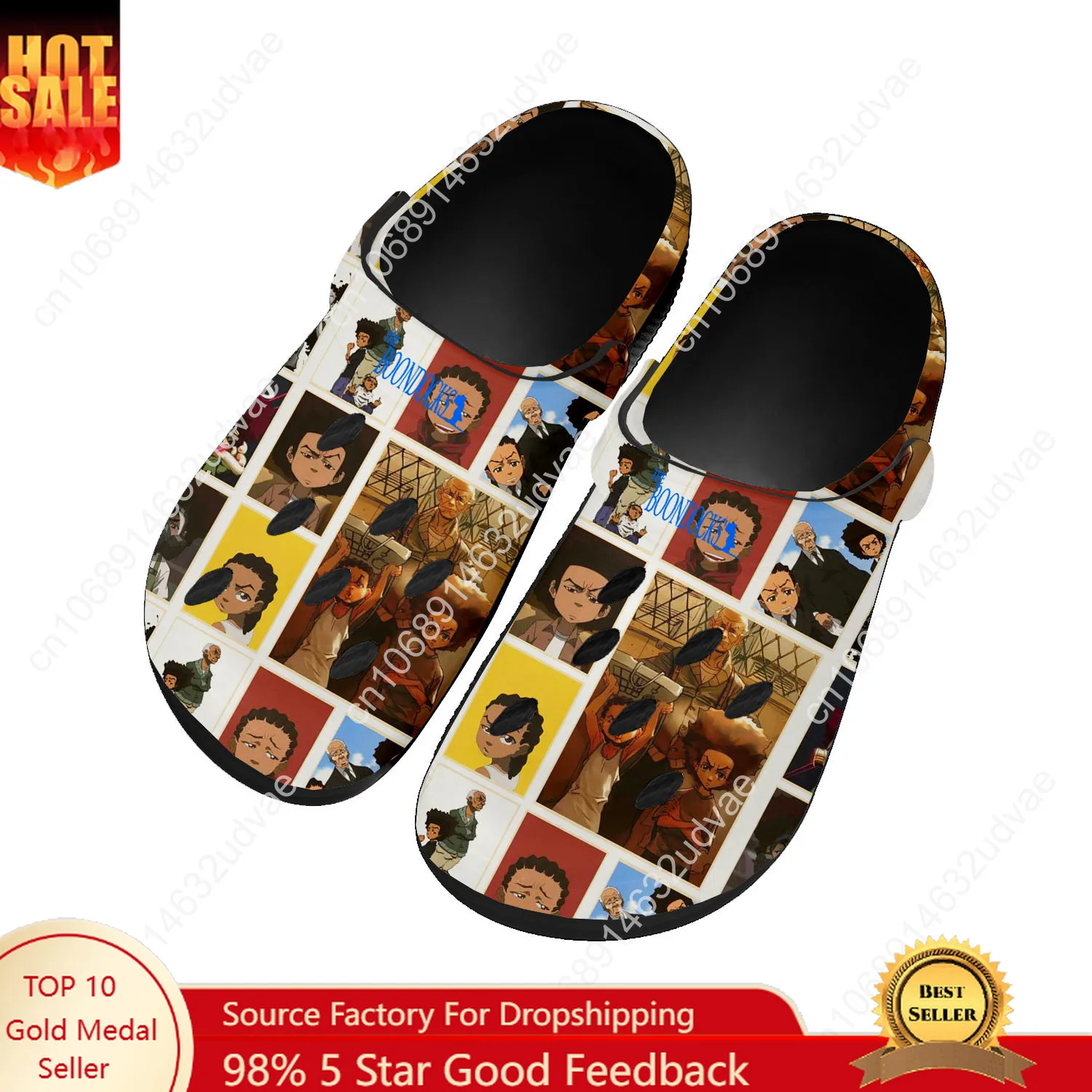 Boondocks Huey Riley Freeman Water Shoes Mens Womens High Quality Home Garden Clogs Customizd Sandals Breathable Hole Slippers
Boondocks Huey Riley Freeman Water Shoes Mens Womens High Quality Home Garden Clogs Customizd Sandals Breathable Hole Slippers