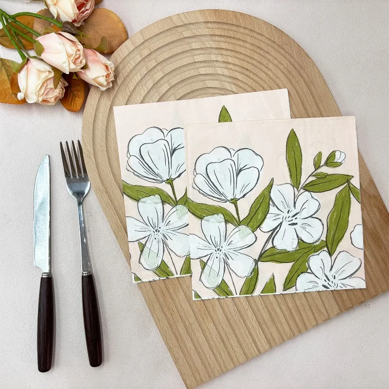 10/20pcs 33*33cm 2Ply Hand-painted White Flowers, Colored Napkins, Wine Glasses, Party Atmosphere Decoration DIY Decoupage Paper
10/20pcs 33*33cm 2Ply Hand-painted White Flowers, Colored Napkins, Wine Glasses, Party Atmosphere Decoration DIY Decoupage Paper