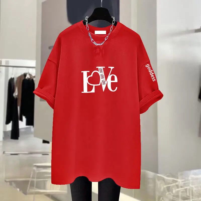 Women's Pure Cotton Large T-shirt 2024 Summer New Unique Love Short Sleeve Casual Loose Top Lady Round Neck Basic Versatile Tees
Women's Pure Cotton Large T-shirt 2024 Summer New Unique Love Short Sleeve Casual Loose Top Lady Round Neck Basic Versatile Tees