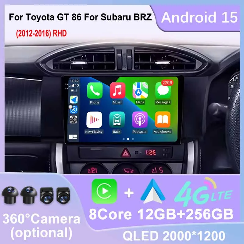 Car Radio Android 15 Carplay For Toyota GT 86 For Subaru BRZ 2012 - 2016 RHD Navigation GPS Multimedia Player stereo BT WIFI 4G
Car Radio Android 15 Carplay For Toyota GT 86 For Subaru BRZ 2012 - 2016 RHD Navigation GPS Multimedia Player stereo BT WIFI 4G