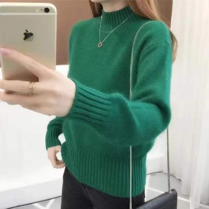 Fashion Cashmere Turtleneck Sweater Women Knitted Pullover Jumper Pull Streetwear Korean Casual Knitted Tops Green Grey Blue
Fashion Cashmere Turtleneck Sweater Women Knitted Pullover Jumper Pull Streetwear Korean Casual Knitted Tops Green Grey Blue